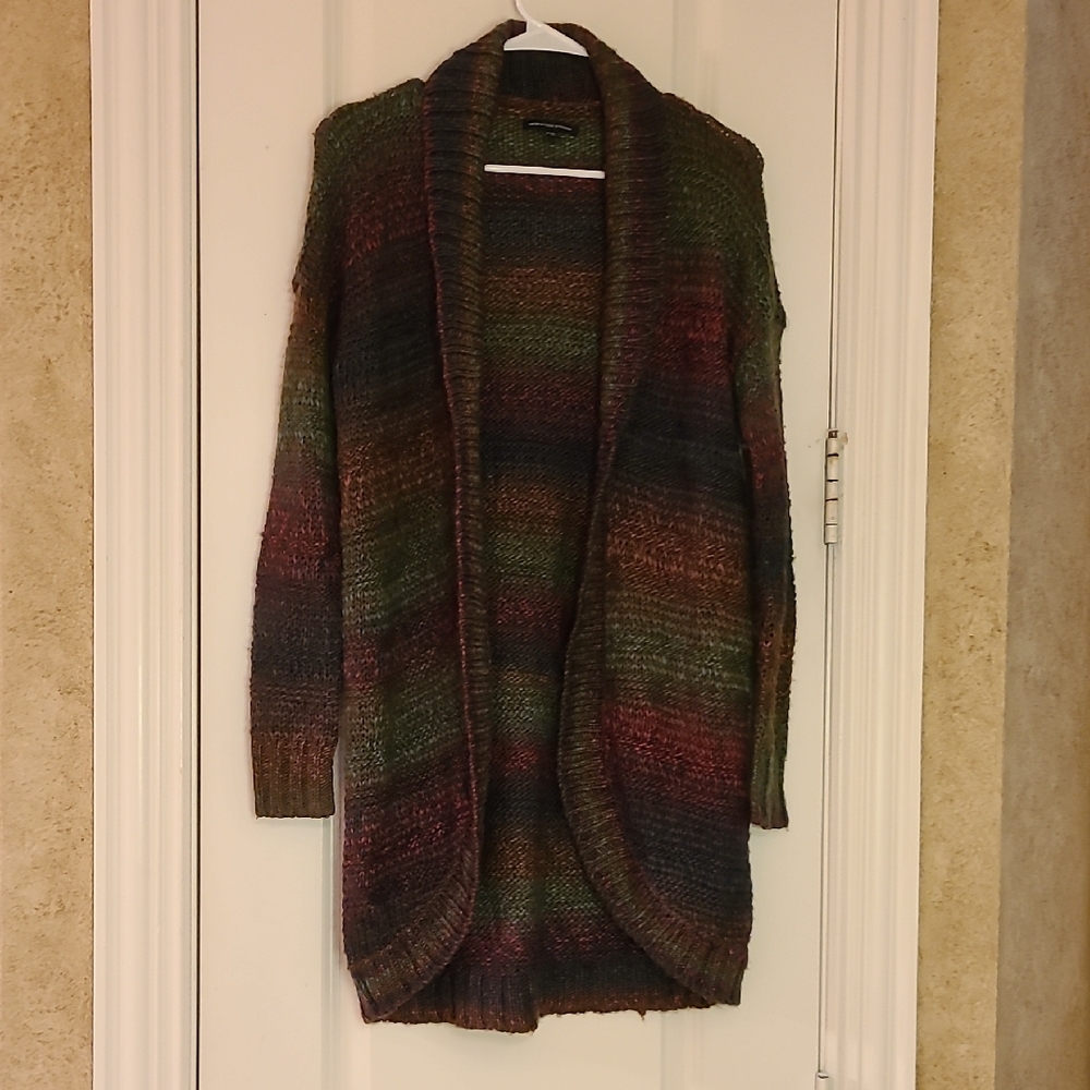 American Eagle Outfitters Multicolor Open-Front Knit Cardigan